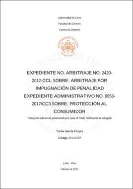 Expediente No. arbitraje No. 2420-2012-CCL sobre: arbitraje por